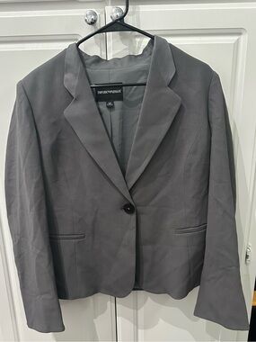 Emporio Armani Gray Blazer with Classic Label